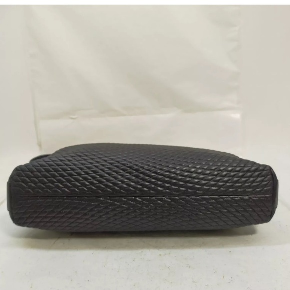 Authentic Bally Shoulder Bag  Black Leather with gold accent trim straps EUC - Picture 5 of 10